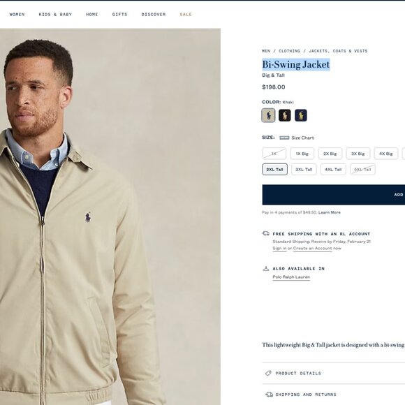 Ralph Lauren Bomber /Bi-Swing Jacket – Medium for Men - Picture 8 of 8